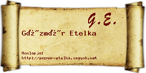 Gázmár Etelka névjegykártya
